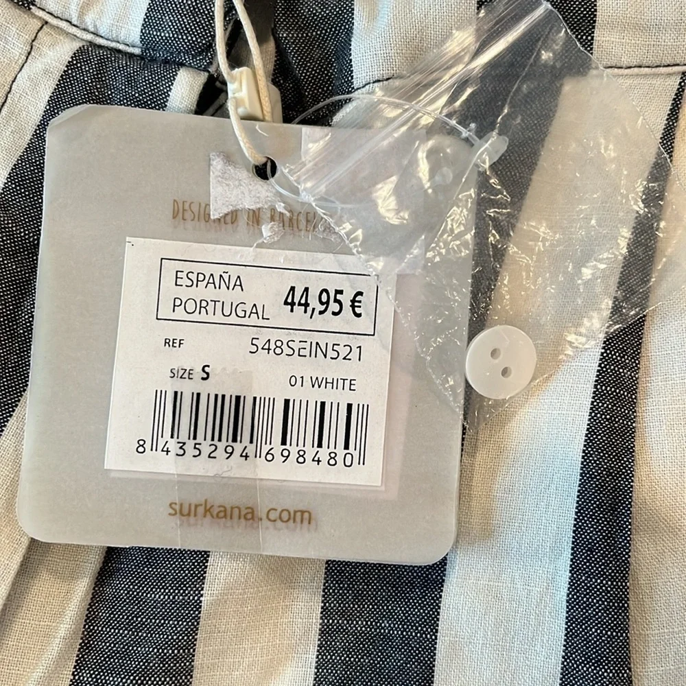 NWT Surkana Trendy Gray and White Striped Pants Small Designed in Barcelona! - Picture 5 of 10